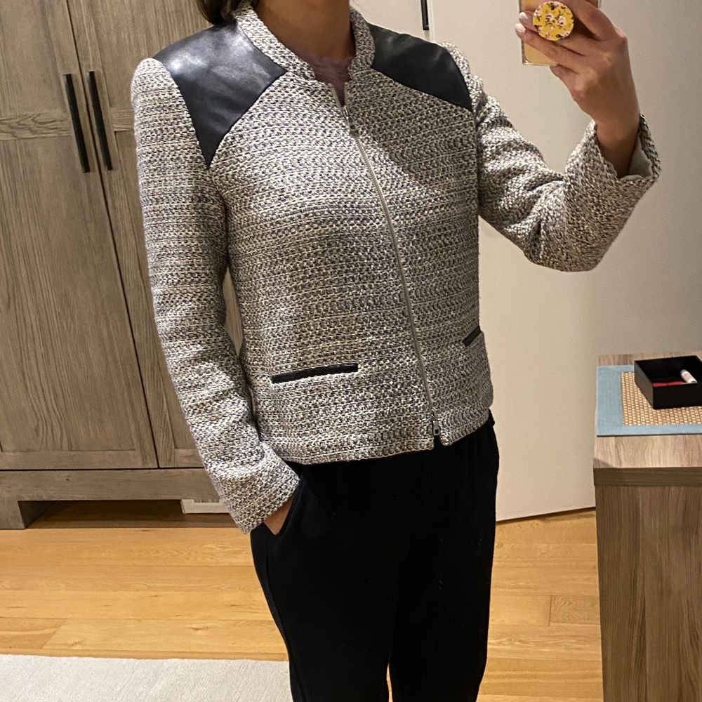 Tweed and Leather Jacket - Picture 5 of 14